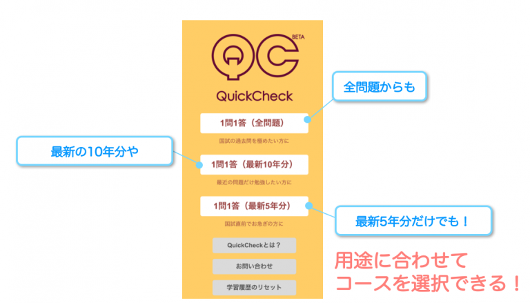 QuickCheck トップ画面イメージ